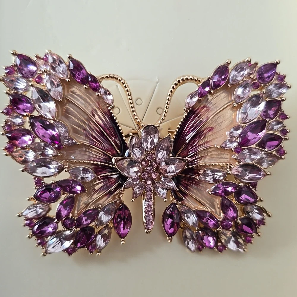 NAPIER BRAND WOMEN'S BEAUTIFUL  PURPLE & GOLDTONE BUTTERFLY FASHION JEWE…_11